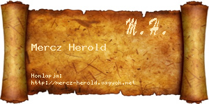 Mercz Herold névjegykártya